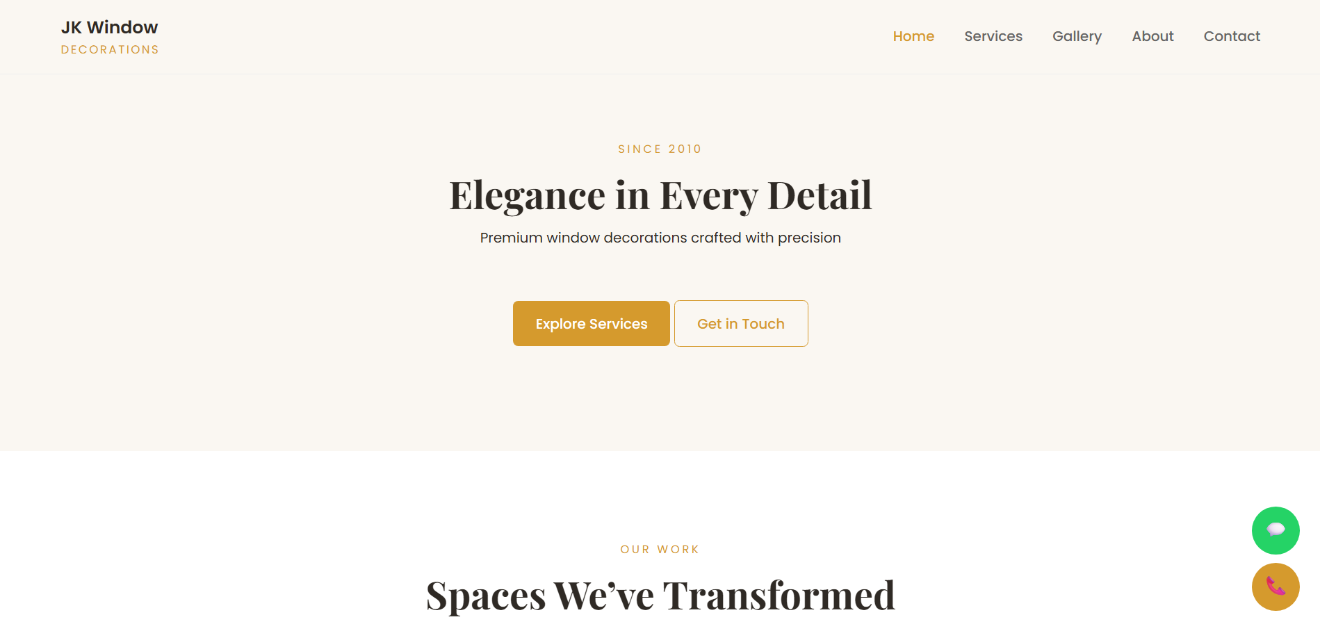 JK Window Decorations website preview