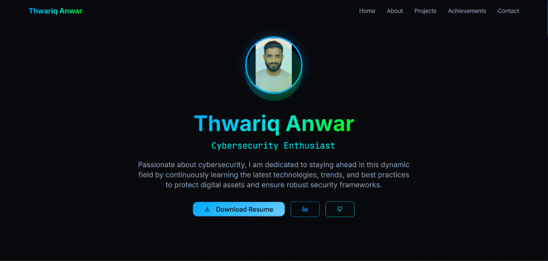 Thwariq Anwar Portfolio website preview